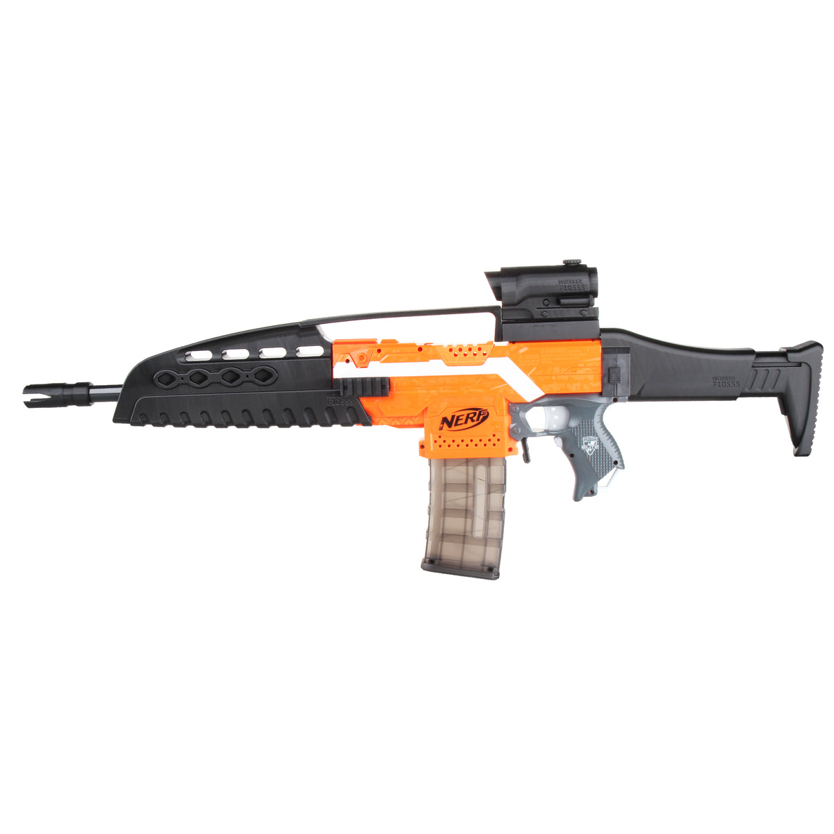 JGCWorker STF-W010 XM8 Mod Kits Set With Orange Adaptor And Long Front Tube  for Nerf N-Strike Elite Stryfe Blaster