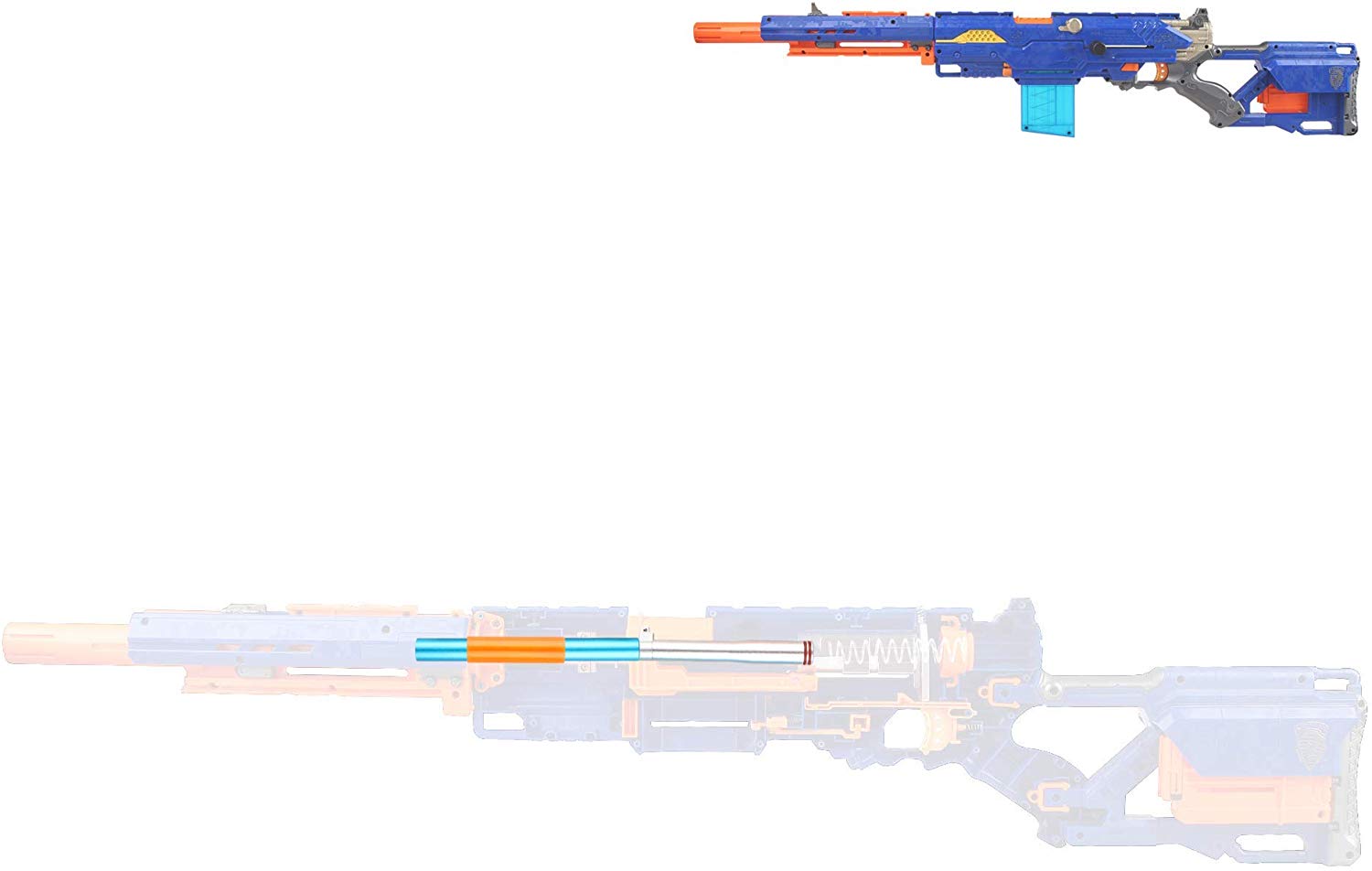 Nerf N-Strike LongStrike CS-6 Sniper Rifle Blue w/ Sight Looks